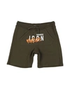 DSQUARED2 DSQUARED2 TODDLER BOY SHORTS & BERMUDA SHORTS MILITARY GREEN SIZE 4 COTTON