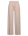 D-exterior D. Exterior Woman Pants Sand Size M Merino Wool, Polyester In Beige