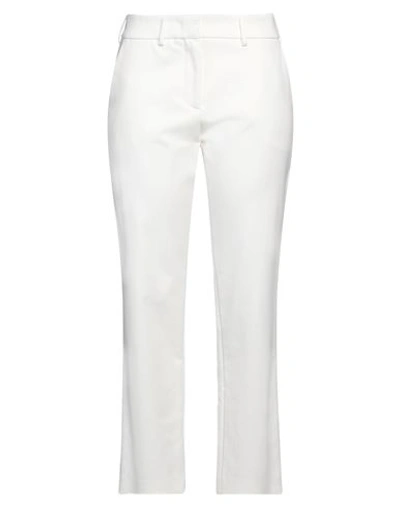 Eleventy Woman Pants White Size 6 Cotton, Elastane