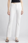 Ag Womens Denim Released-hem Bootcut Jeans In White