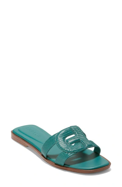 Cole Haan Chrisee Slide Sandal In Green Lizard Print