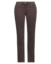Cappopera Woman Pants Dark Brown Size 36 Cotton, Elastane In Brown