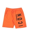 DSQUARED2 DSQUARED2 TODDLER BOY SHORTS & BERMUDA SHORTS ORANGE SIZE 6 COTTON