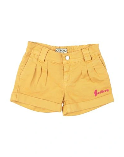 Iceberg Babies'  Toddler Girl Shorts & Bermuda Shorts Mustard Size 5 Cotton, Elastane In Yellow