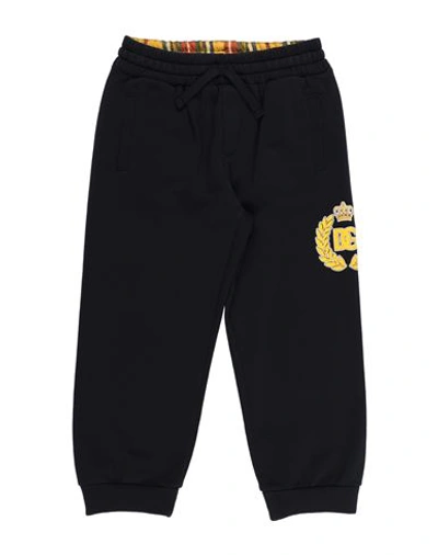 Dolce & Gabbana Babies'  Toddler Boy Pants Black Size 5 Cotton, Polyester, Viscose, Elastane