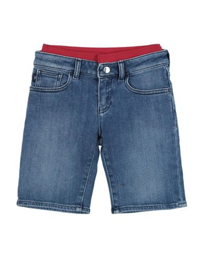 Emporio Armani Babies'  Toddler Boy Denim Shorts Blue Size 6 Cotton, Elastane