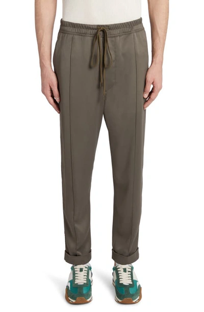 Tom Ford Fluid Viscose Blend Cady Joggers In Brown
