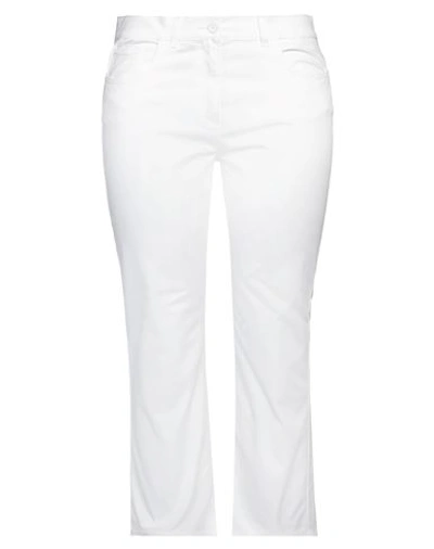 Aspesi Woman Pants White Size 14 Cotton, Elastane