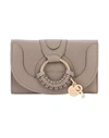 SEE BY CHLOÉ SEE BY CHLOÉ WOMAN WALLET DOVE GREY SIZE - GOAT SKIN