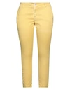Siviglia Woman Pants Ocher Size 27 Cotton, Elastane In Yellow