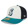 NEW ERA NEW ERA  CREAM SEATTLE MARINERS 2024 BATTING PRACTICE LOW PROFILE 59FIFTY FITTED HAT