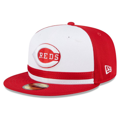 New Era White Cincinnati Reds 2024 Batting Practice 59fifty Fitted Hat