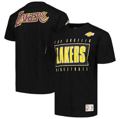 Mitchell & Ness Black Los Angeles Lakers Hardwood Classics Team Og 2.0 Premium Vintage Logo T-shirt