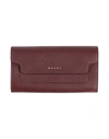 Marni Woman Wallet Plum Size - Bovine Leather, Ovine Leather In Purple