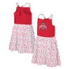 COLOSSEUM GIRLS YOUTH COLOSSEUM SCARLET/WHITE OHIO STATE BUCKEYES ROBIN FLORAL DRESS