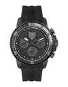Plein Sport Men's Chronograph Date Quartz Powerlift Black Silicone Strap Watch 45mm In Grey