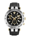 VERSACE VERSACE BOLD CHRONO LEATHER WATCH MAN WRIST WATCH SILVER SIZE - STAINLESS STEEL