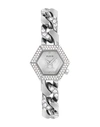 Philipp Plein The Hexagon Groumette Crystal Watch In Silver