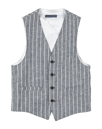 Daniele Alessandrini Toddler Boy Tailored Vest Midnight Blue Size 7 Linen, Viscose In Blue