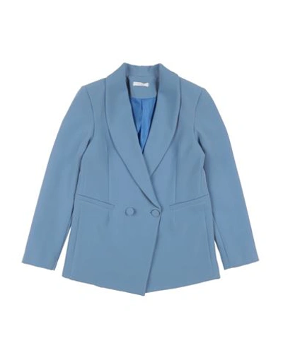 L:ú L:ú By Miss Grant Babies'  Toddler Girl Blazer Light Blue Size 6 Polyester, Elastane