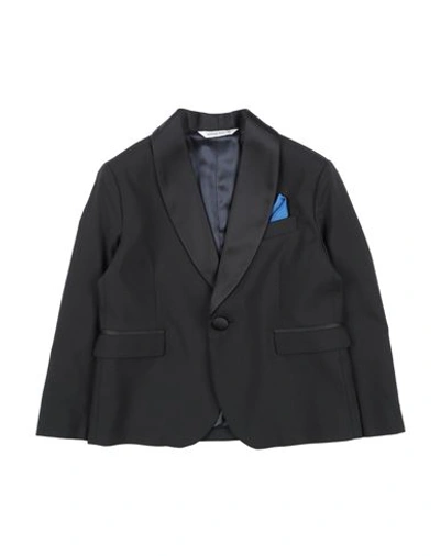 Manuel Ritz Babies'  Toddler Boy Blazer Black Size 4 Polyester, Viscose, Elastane