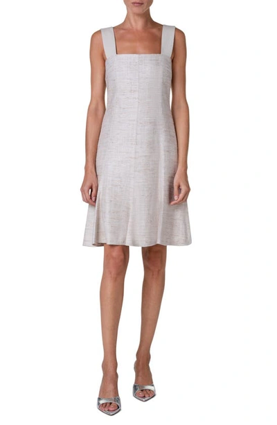 Akris Punto Indian Silk Dress With Wide Straps In Flax