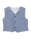 IL GUFO IL GUFO NEWBORN BOY TAILORED VEST BLUE SIZE 3 LINEN