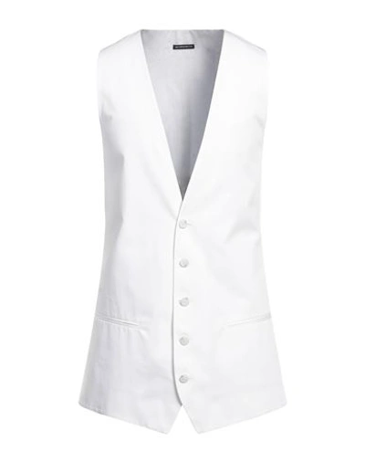 Ann Demeulemeester Man Vest White Size 38 Cotton, Viscose