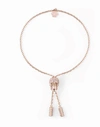 Philipp Plein Sliding $kull Crystal Cable Chain Bracelet In Rose Gold