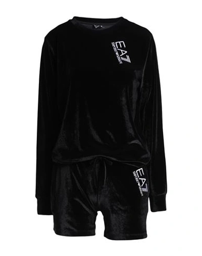 Ea7 Woman Tracksuit Black Size Xl Polyester, Elastane In Black