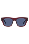 Givenchy 52mm Polarized Square Sunglasses In Red/blue Solid