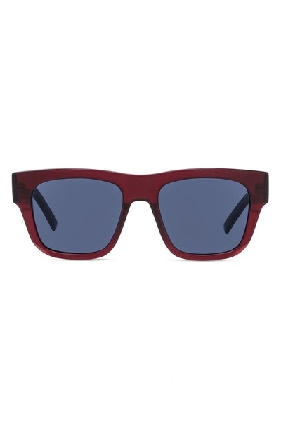 Givenchy 52mm Polarized Square Sunglasses In Red/blue Solid