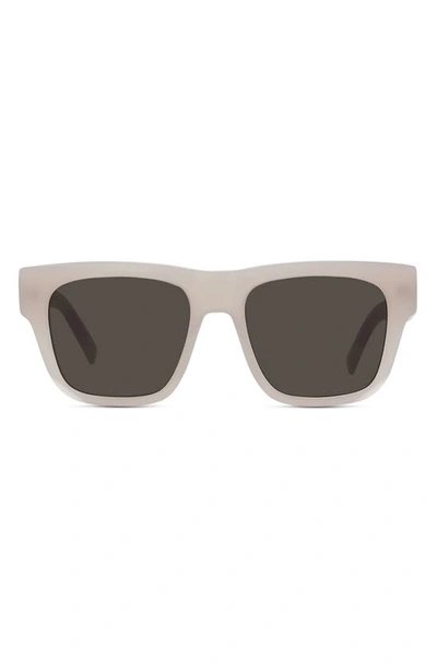 Givenchy 52mm Polarized Square Sunglasses In Ivory/gray Solid