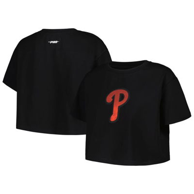 Pro Standard Black Philadelphia Phillies Painted Sky Boxy Cropped T-shirt