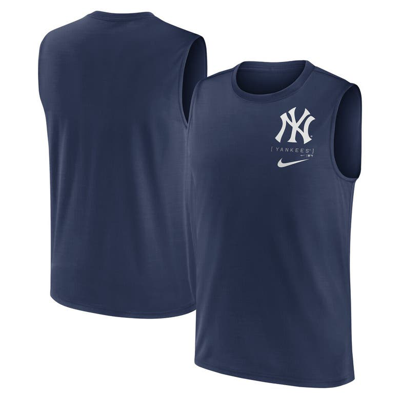 Nike Navy New York Yankees Large Logo Muscle Tank Top