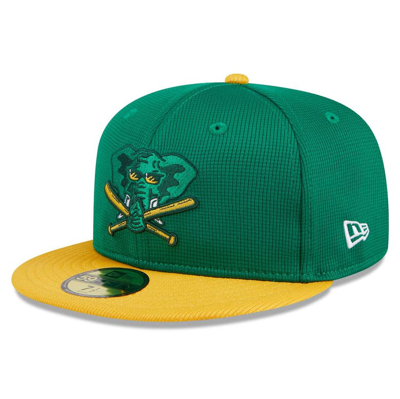 New Era Kelly Green Oakland Athletics 2024 Batting Practice 59fifty Fitted Hat