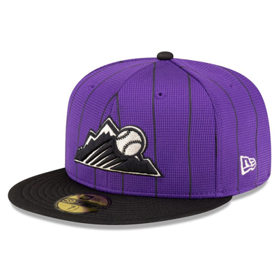New Era Purple Colorado Rockies 2024 Batting Practice 59fifty Fitted Hat