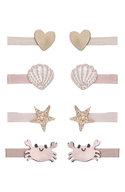 Mimi & Lula Kids' Cecil Crab Assorted 8-pack Hair Clips In Light/ Pastel Pink