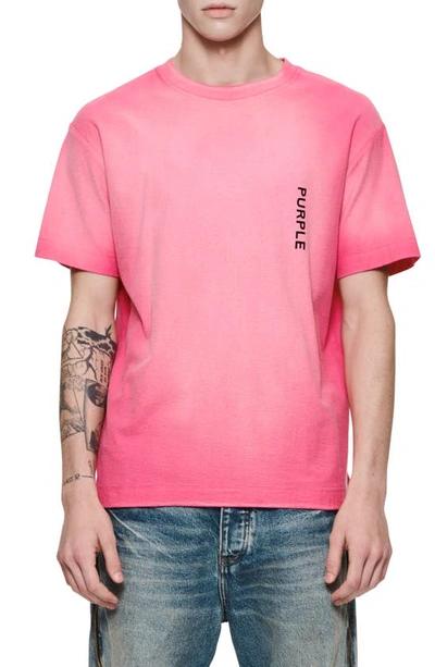 Purple Brand Ombré Cotton Graphic T-shirt In Pink
