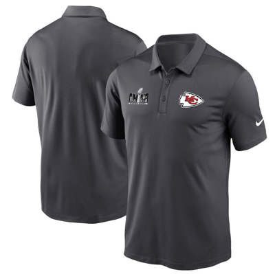 Nike Men's  Anthracite Kansas City Chiefs Super Bowl Lviii Performance Patch Polo Shirt