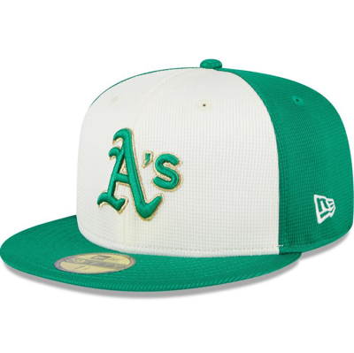 New Era Men's  White, Green Oakland Athletics 2024 St. Patrick's Day 59fifty Fitted Hat In Green Med