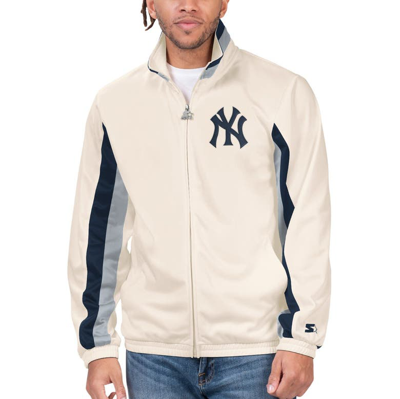 Starter Cream New York Yankees Rebound Cooperstown Collection Full-zip Track Jacket