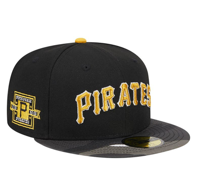 New Era Black Pittsburgh Pirates Metallic Camo 59fifty Fitted Hat
