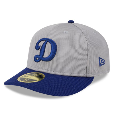 New Era Grey Los Angeles Dodgers 2024 Batting Practice Low Profile 59fifty Fitted Hat