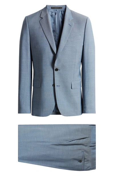 Paul Smith Tailored Fit Stretch Cotton Suit In Blue
