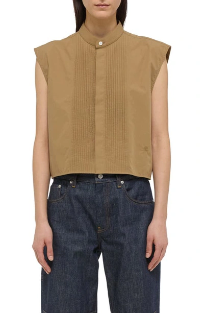 Helmut Lang Sleeveless Tuxedo Bib In Brown