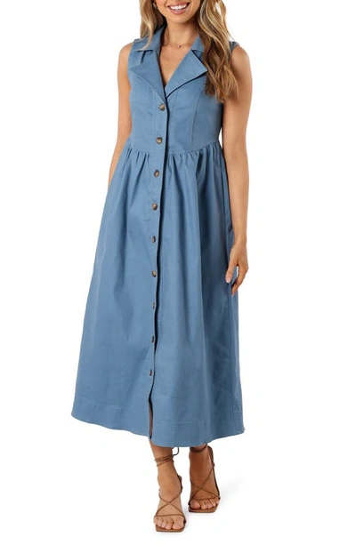 Petal And Pup Sonja Sleeveless A-line Dress In Steel Blue