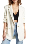 FREE PEOPLE CROSBY PINSTRIPE MENSWEAR BLAZER