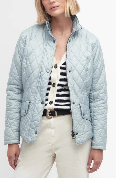 Barbour Flyweight Quilted Jacket In Stone Blue/ Jasmine