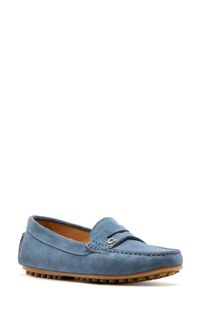 La Canadienne Pedale Penny Suede Driver Loafers In Jeans